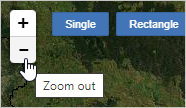 The Zoom control with the mouse pointer hovering over the Zoom out option