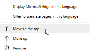 The Setting dialog for Japanese with the mouse pointer clicking on Move to the top