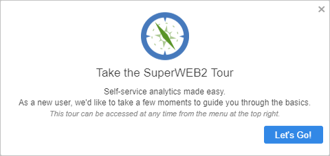 Introduction screen for the SuperWEB2 Tour