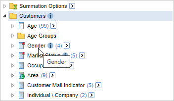 Click Gender to expand the list of values