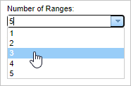 The Number of Ranges drop-down list