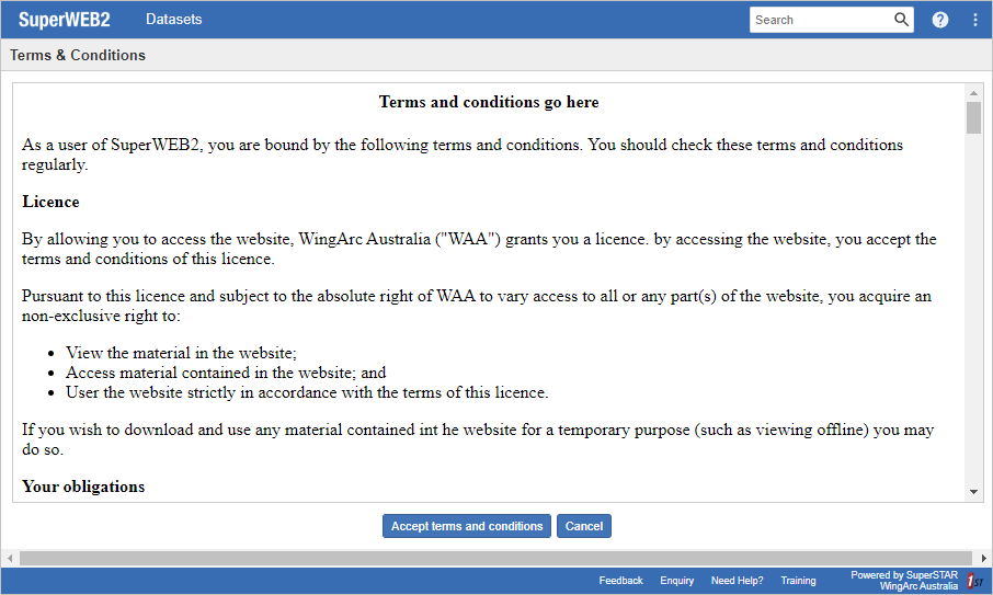 Add a Terms and Conditions Screen