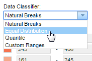 The Data Classifier drop-down list