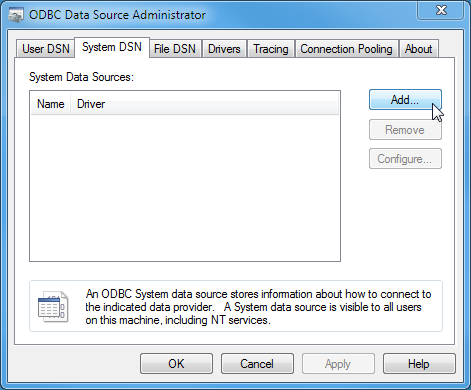 Configure ODBC Driver