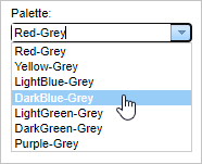 The Palette drop-down list