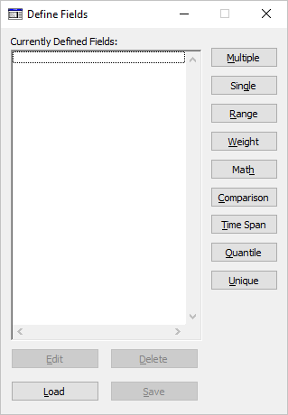 The SuperCROSS Define Fields dialog