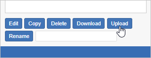 The buttons from the My Custom Data panel with the mouse pointer hovering over the Upload button