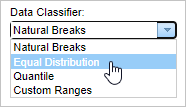 The Data Classifier drop-down list