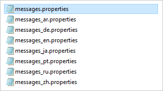 The messages.properties file and its variants for Arabic, German, English, Japanese, Portuguese, Russian and Simplified Chinese