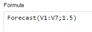 A Forecast Foumula using values V1 to V7 and the value 1.5