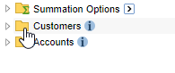 Click the Customers folder to expan