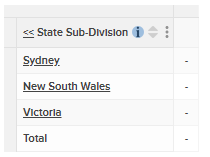 A table containing the three items selected in the previous image in the rows