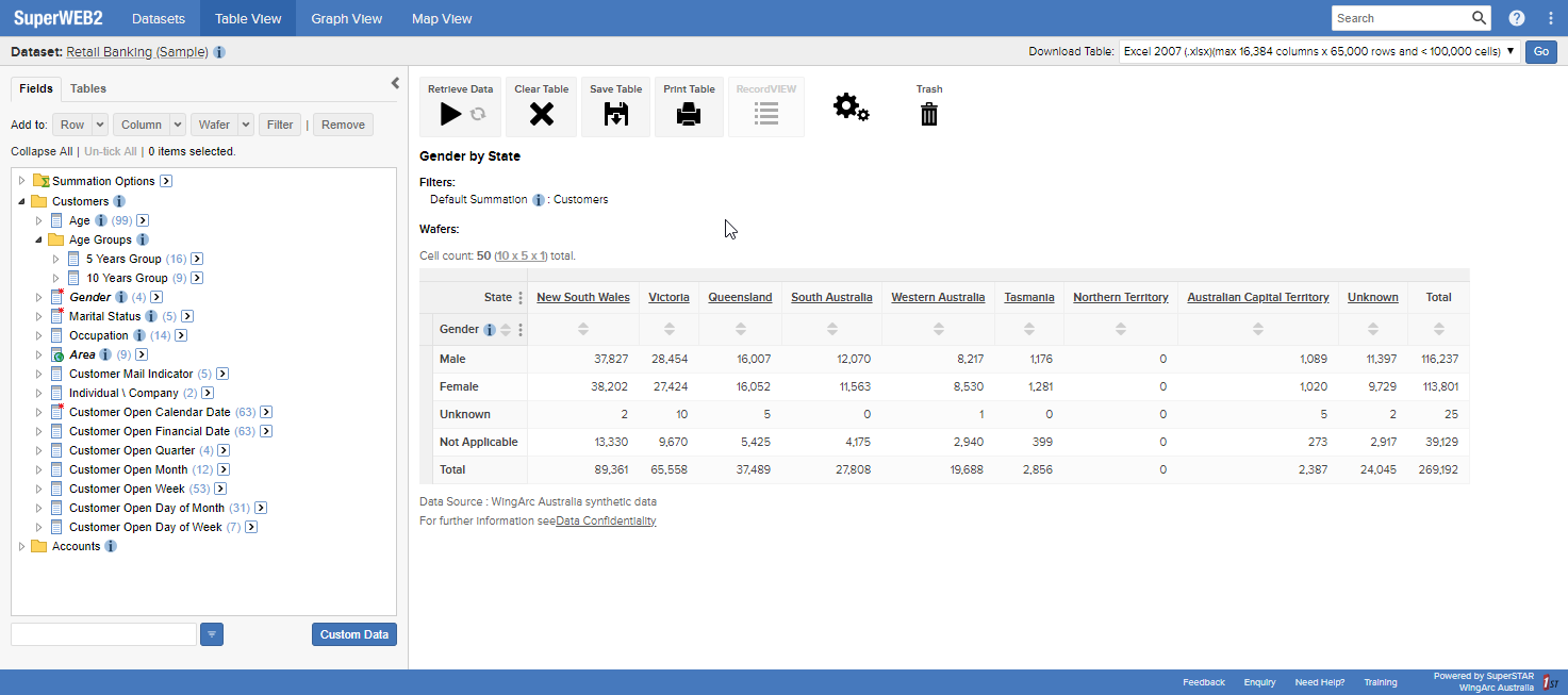 SuperWEB2 Table View