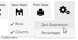 The settings menu with the mouse pointer hovering over the Zero Suppression option